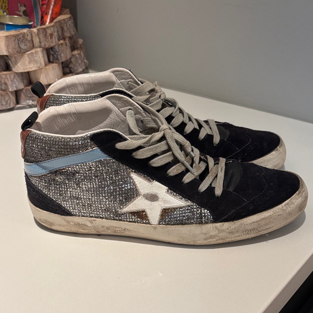 Golden Goose Black And Silver Sneakers